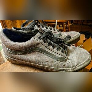 Vans Low-Top Glitter Sneakers in Black and Multicolor Sparkle